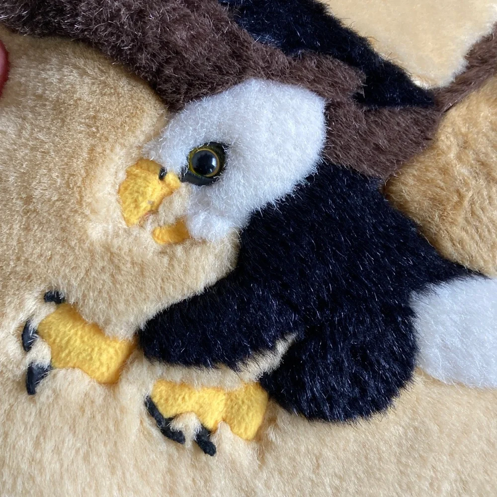 Jada Faux Fur Bald Eagle Accent Pillow Cabincore Rustic Plush Bird Southwestern